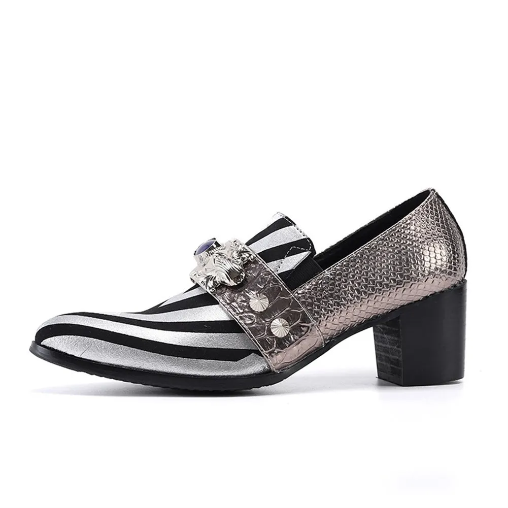 Golden Two Tones V Strips Heels