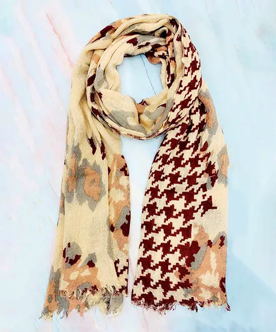 JC022515 Floral Cashmere & Wool Blend Scarf