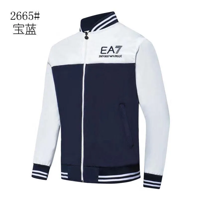 Men's Long Sleeve NavyBlue White Track Jacket