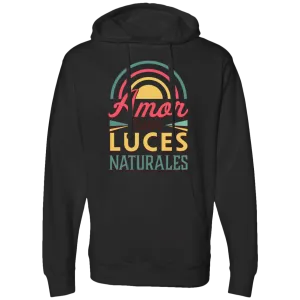 Midweight Men's Hooded Sweatshirt, Amor con Luces Naturales