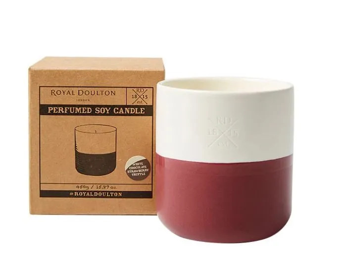 Royal Doulton Perfumed Soy Candle 450g White Chocolate Stawberry Truffle