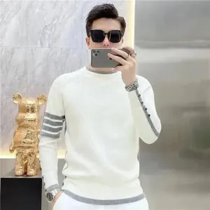 Simple All-match Slim fit Round Neck Pullover Sweater top for men