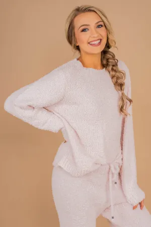 Too Cozy To Care Powder Pink Pullover